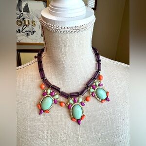 STATEMENT Purple, Mint, and Orange Necklace